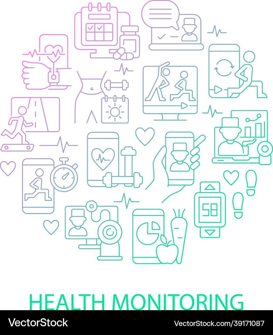 Health monitoring abstract gradient linear Health monitoring abstract gradient linear vector image