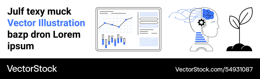 Intellectual growth data analysis artificial Intellectual growth data analysis artificial vector image