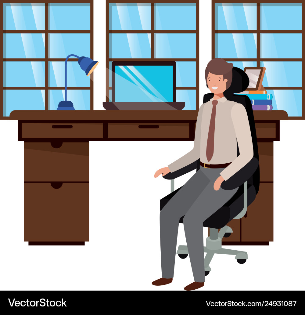 Man working in office avatar character vector image