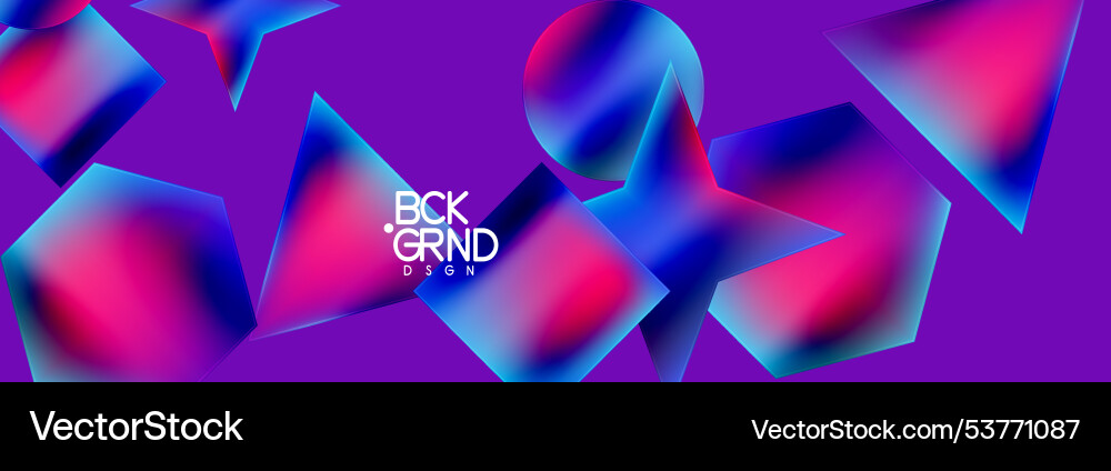 Neon color geometric shapes square triangle circle Vector Image
