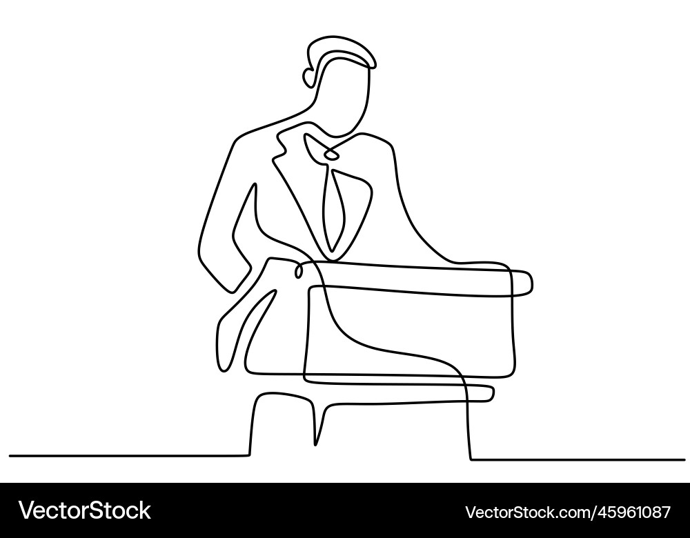 One continuous single line drawn character Vector Image