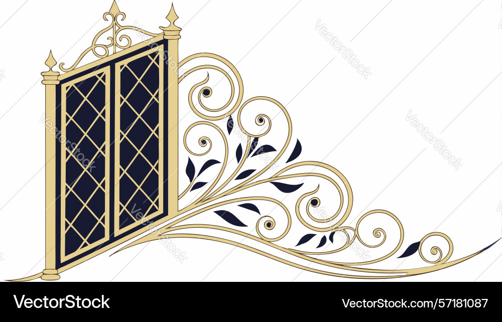 Ornate corner with intricate patterns vector image
