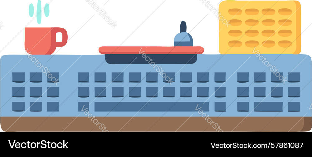 Rustic workbench with tools and mechanical vector image