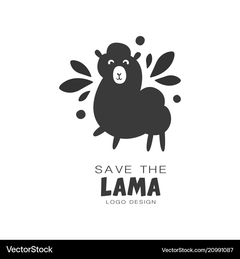 Save the lama logo design protection of wild Save the lama logo design protection of wild vector image