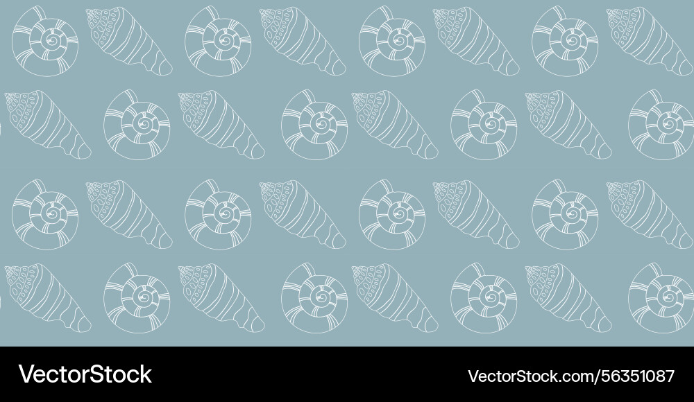 Sea shells fossils and mollusks seamless pattern Sea shells fossils and mollusks seamless pattern vector image