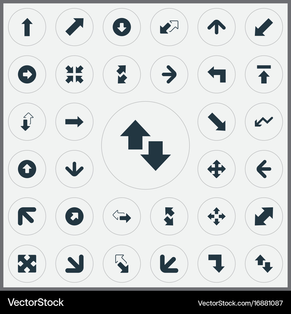 Set of simple cursor icons vector image