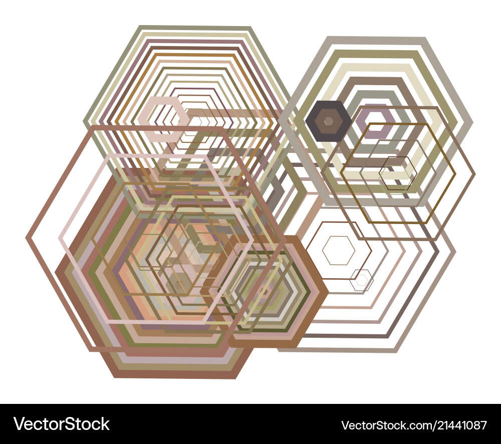 Shape of hexagon abstract geometric background vector image