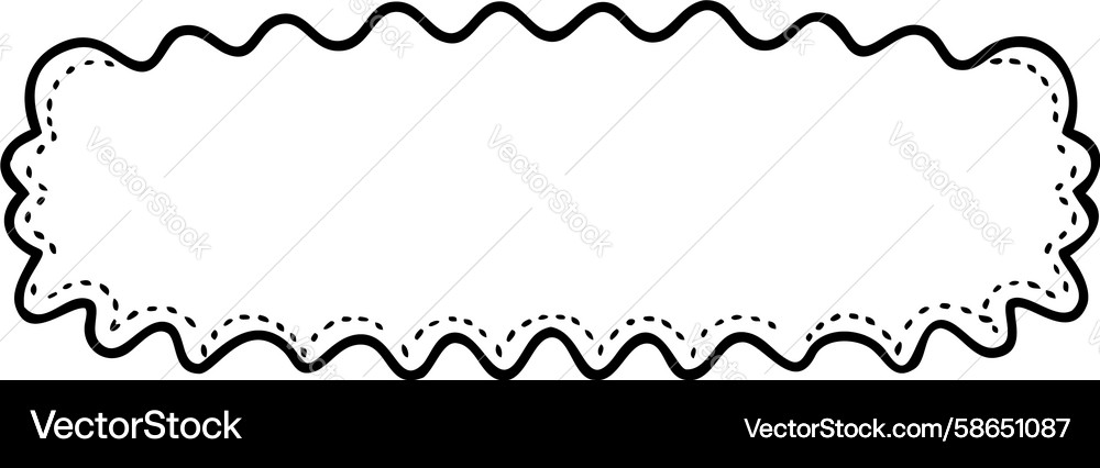 Simple wavy edge frame outline design generative Vector Image