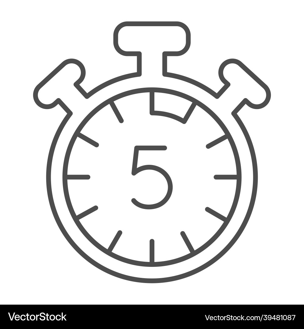 Stopwatch with buttons 5 seconds timer Stopwatch with buttons 5 seconds timer vector image