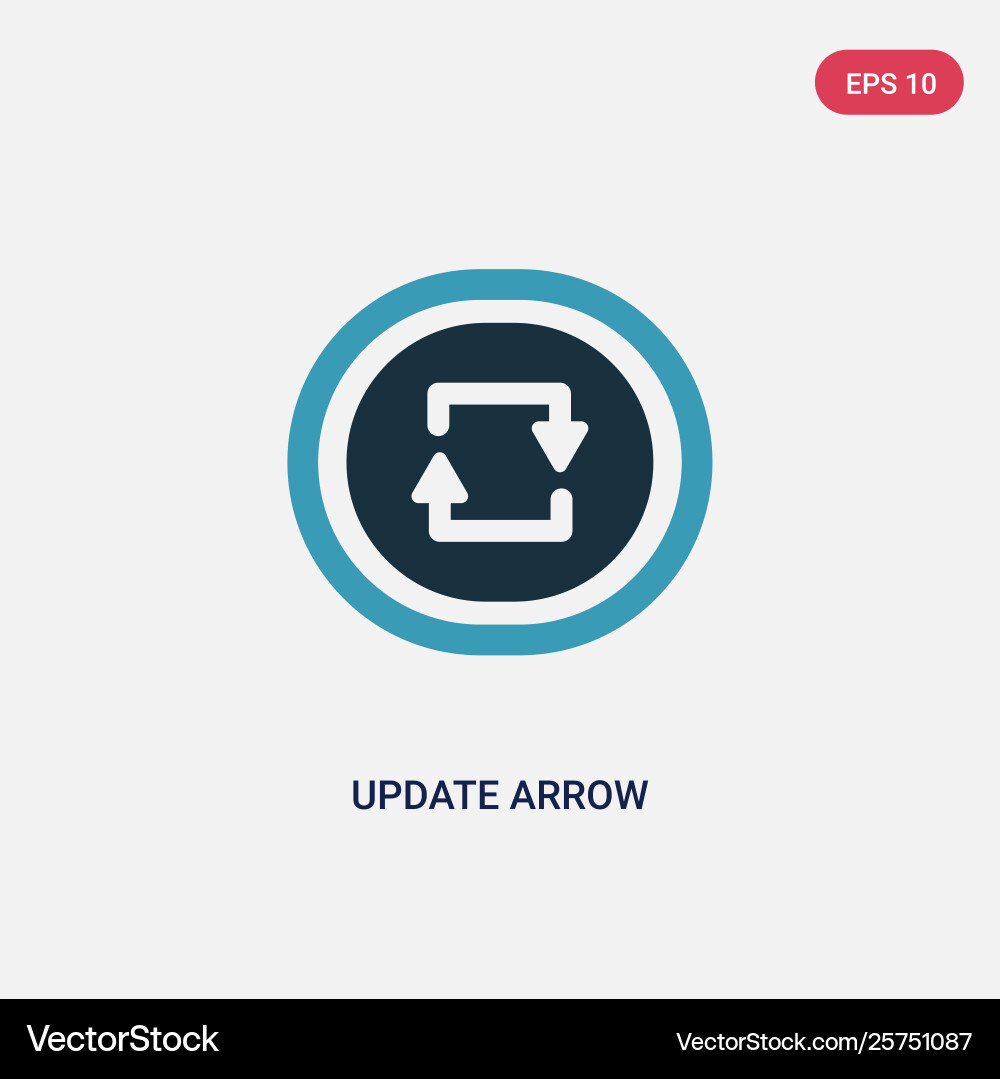 Two color update arrow icon from user interface Two color update arrow icon from user interface vector image