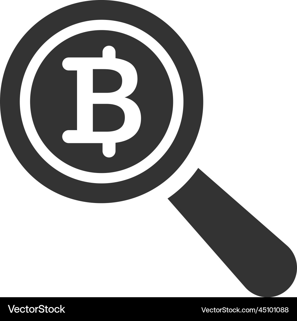 Bitcoin search icon (45101088) – Royalty-Free Vector | VectorStock