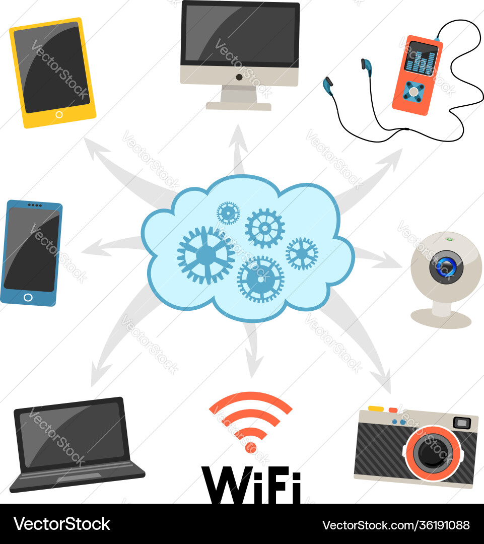 Cloud computing and networking infographics Vector Image
