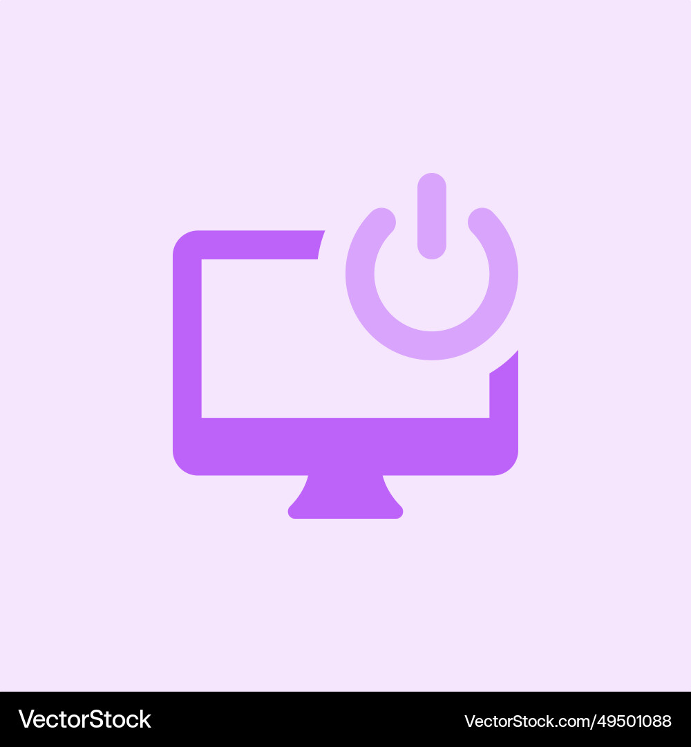Desktop power button manages computer on and off vector image