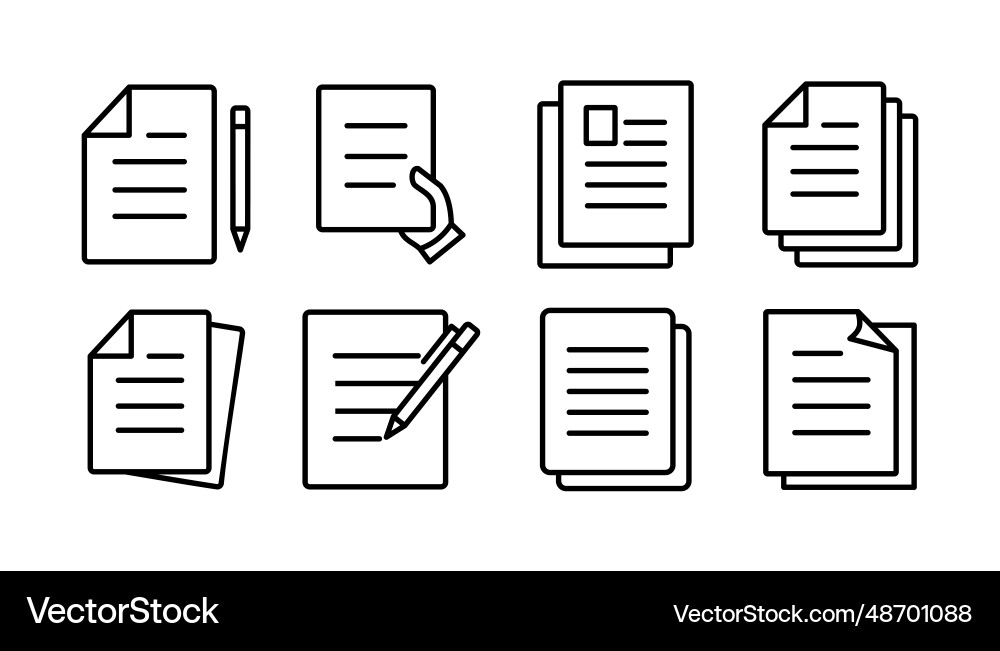 Document icon paper file vector image