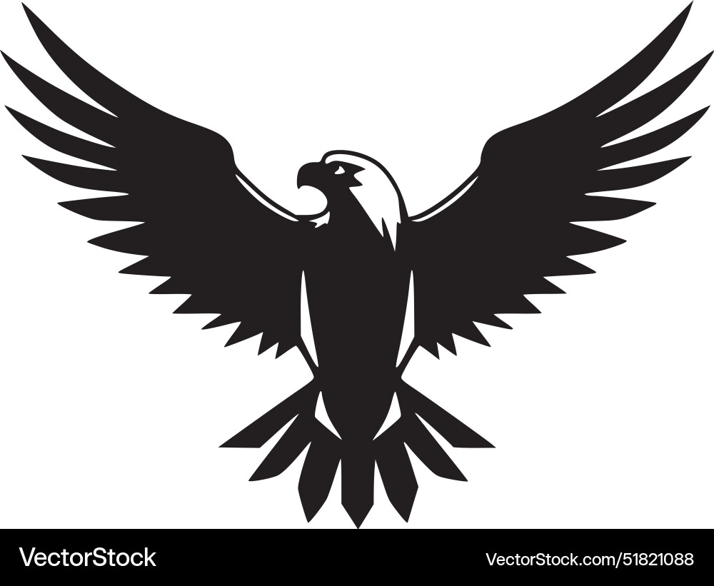 Eagle - black and white Royalty Free Vector Image