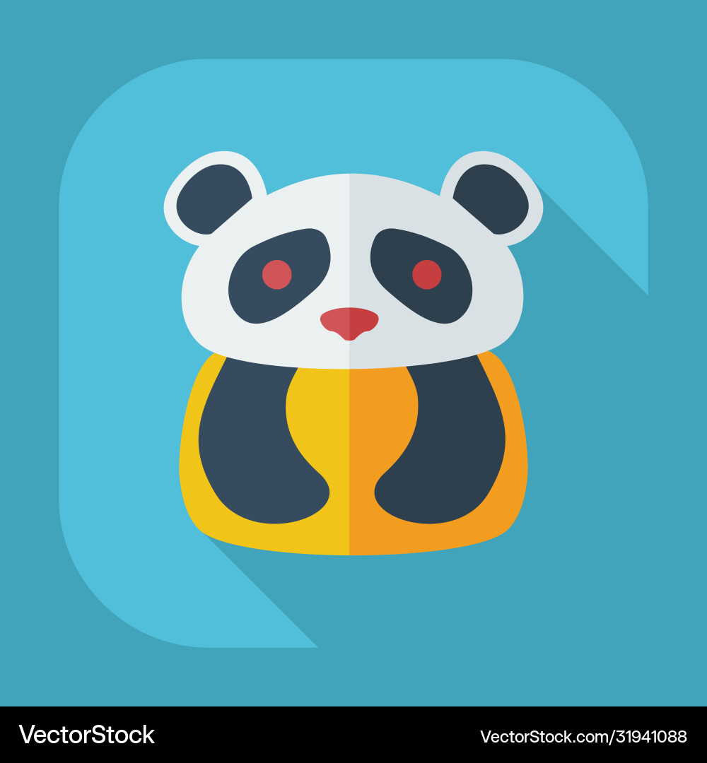 Flat modern design with shadow icons pandas Flat modern design with shadow icons pandas Vector Image