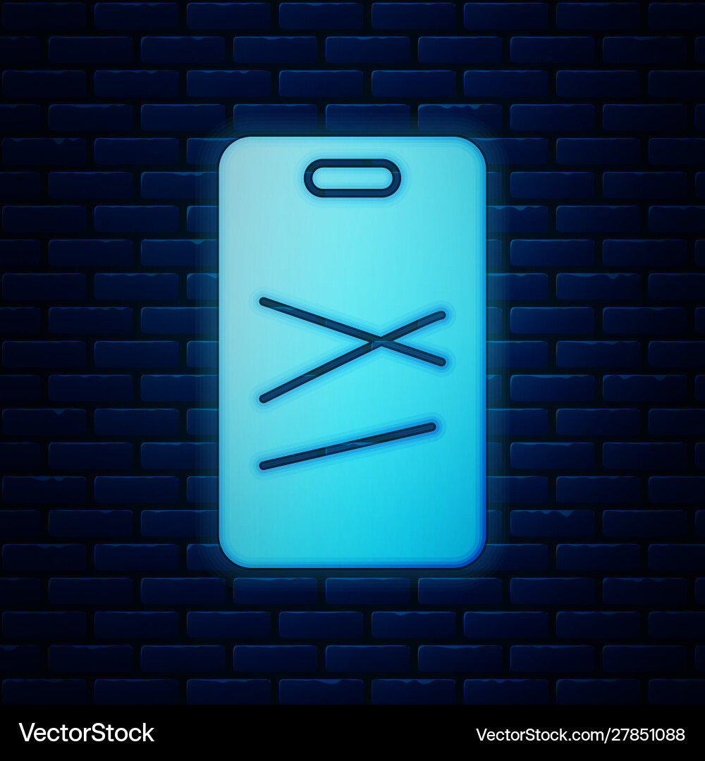 Glowing neon cutting board icon isolated on brick Glowing neon cutting board icon isolated on brick vector image