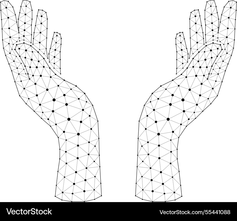 Image is a black and white drawing of two Vector Image