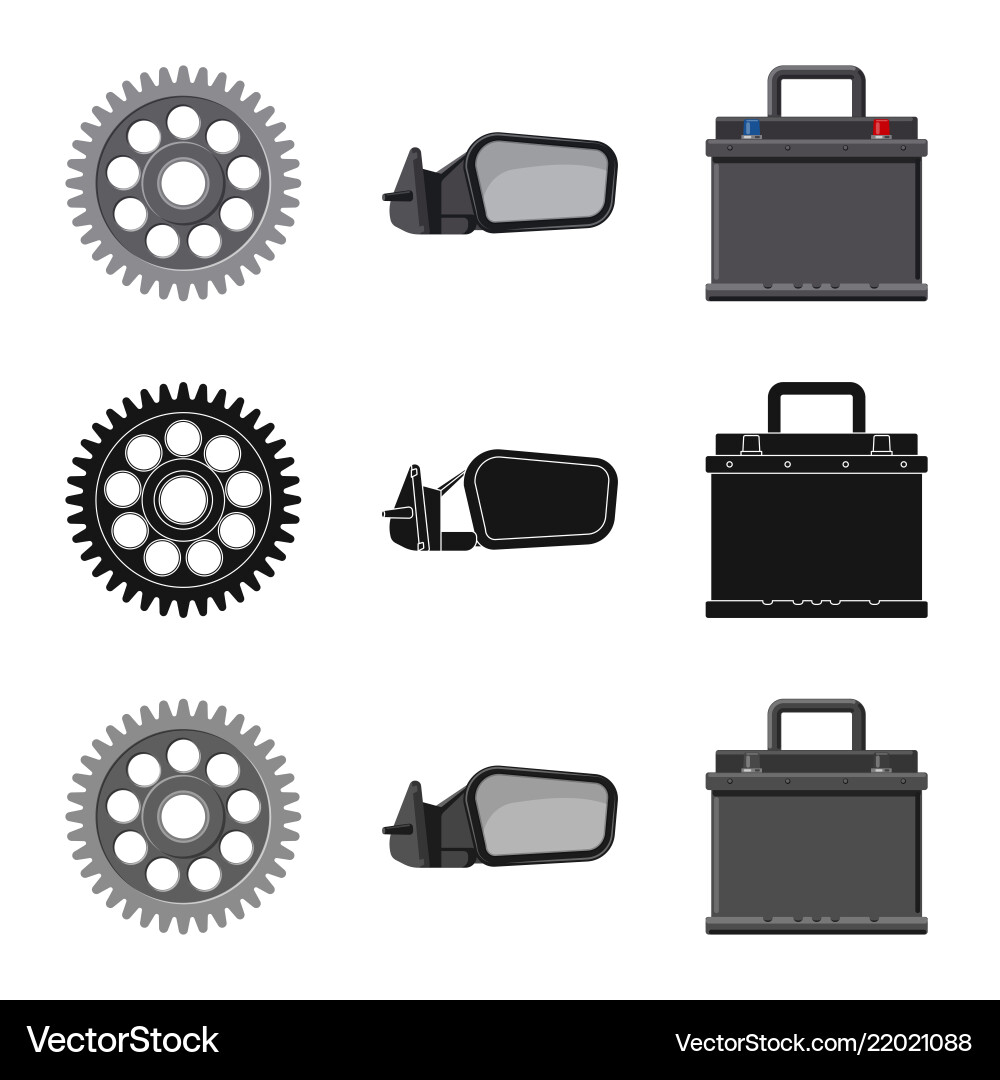 Isolated object of auto and part logo set Isolated object of auto and part logo set vector image