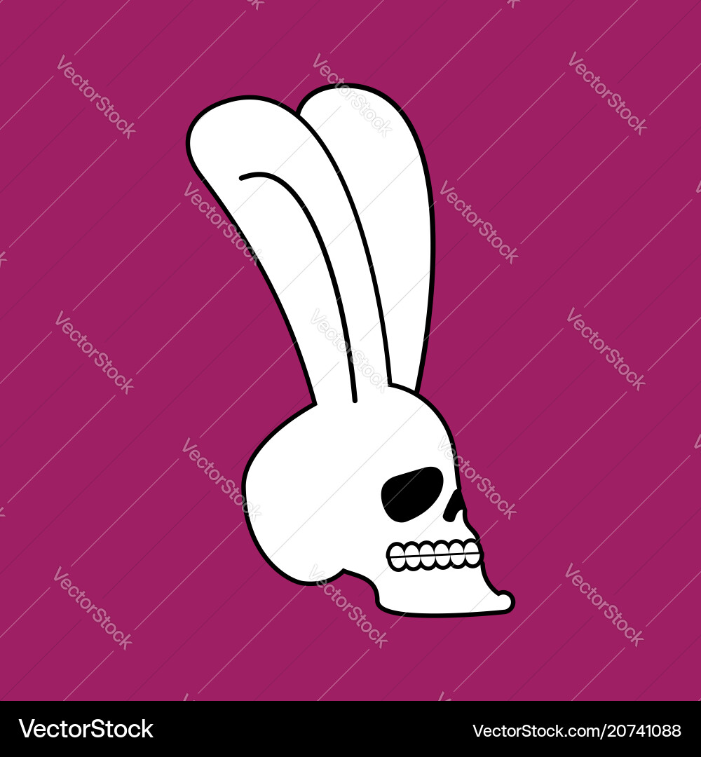 Kaninchen Totenkopf weiße Hase mit Skelettkopf Kaninchen Totenkopf weiße Hase mit Skelettkopf vektorbild
