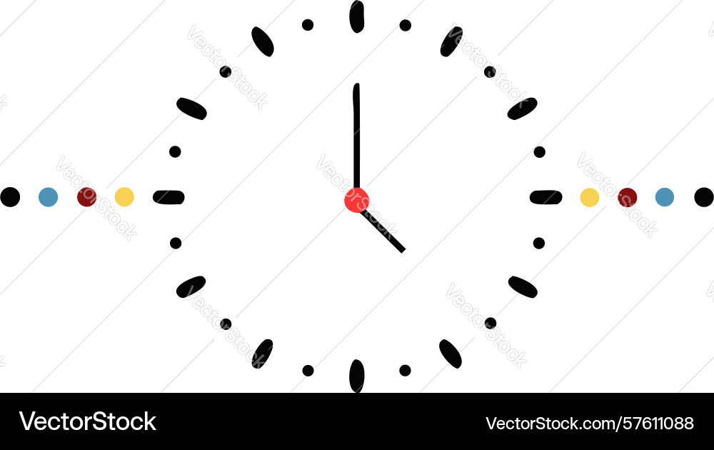 Minimalist digital clock display for time vector image