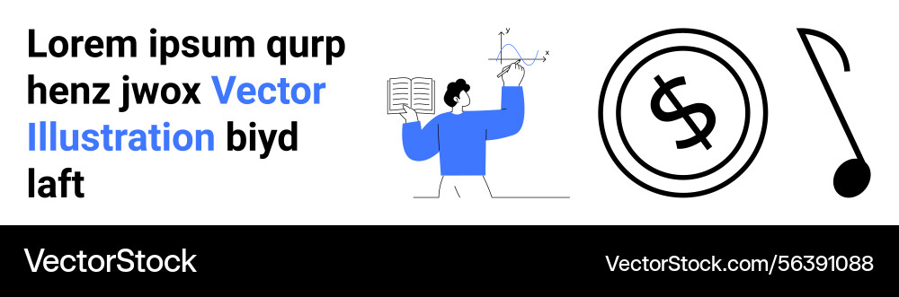 Person analyzing data and concepts with dollar Person analyzing data and concepts with dollar vector image