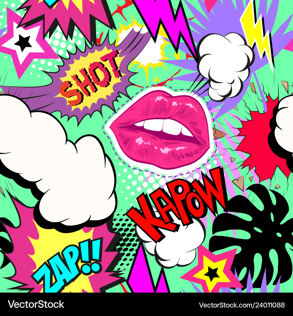 Seamless pattern comic book style Seamless pattern comic book style vector image