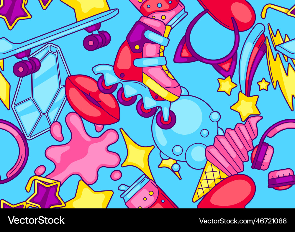 Seamless pattern with fashion girlish items Seamless pattern with fashion girlish items vector image