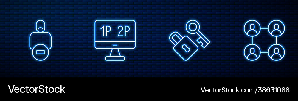 Set line lock with key loss friend computer Set line lock with key loss friend computer Vector Image