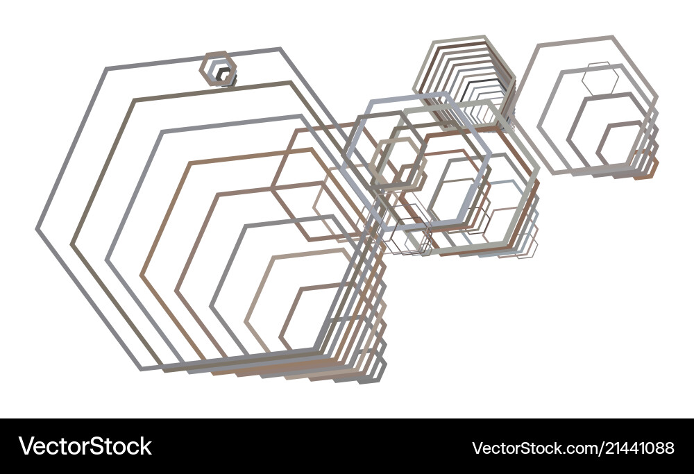 Shape of hexagon abstract geometric background vector image
