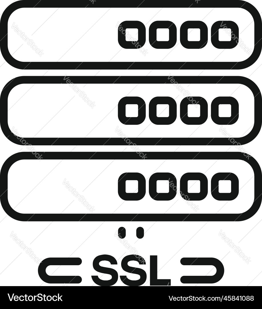 Ssl certificate server icon outline Vector Image