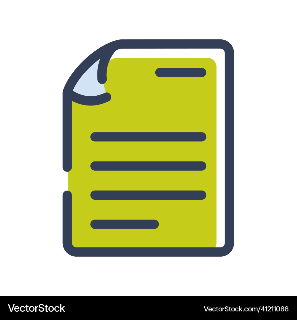 Text document file paper sheet page single vector image
