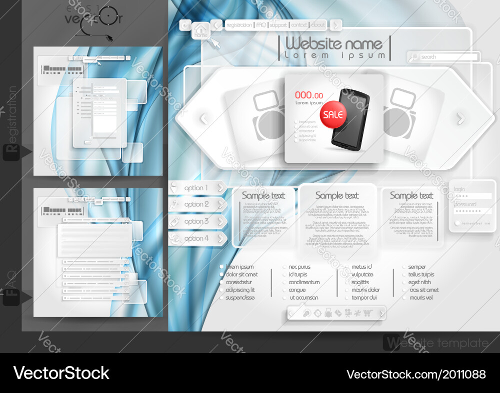Website design template menu elements vector image