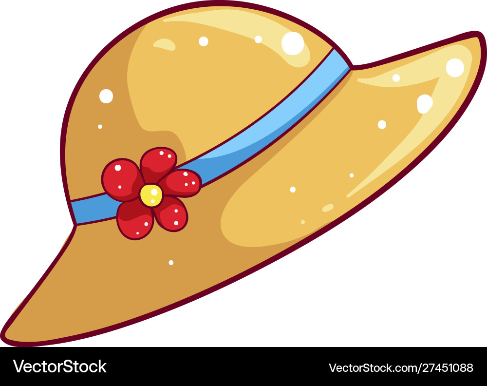 Women summer hat icon elegant and pretty vector image