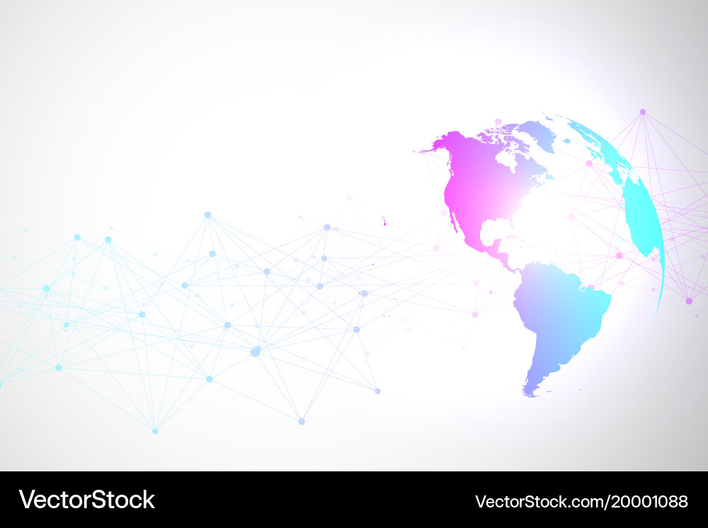 World map point with global technology networking Vector Image