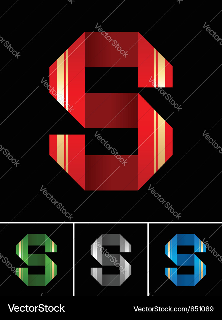 Abc font from coloured set paper ribbon-latin Vector Image