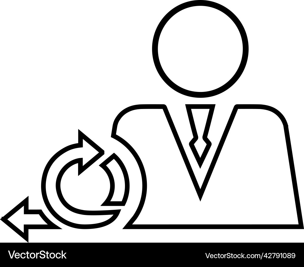 Agile manager scrum outline icon line art vector image