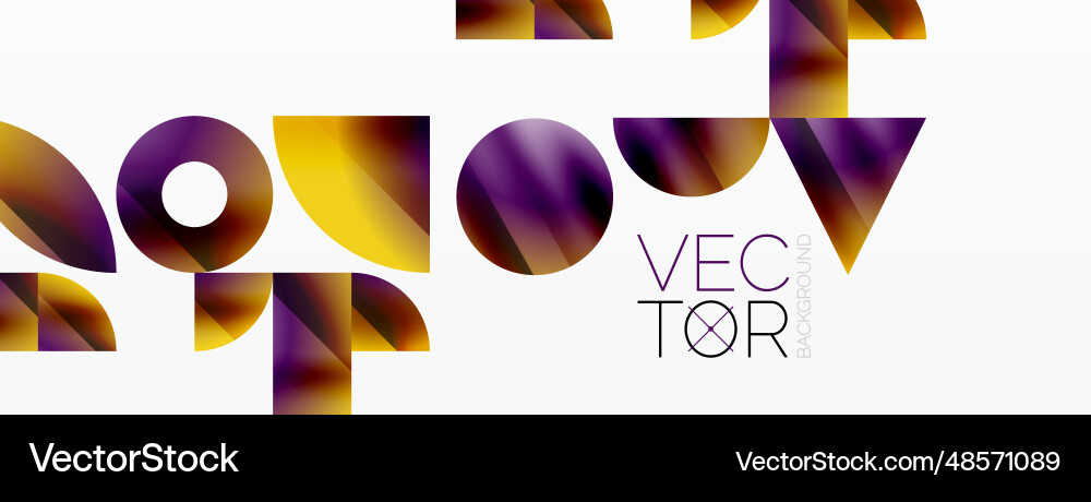 Assorted geometric shapes unite in a minimalistic Vector Image
