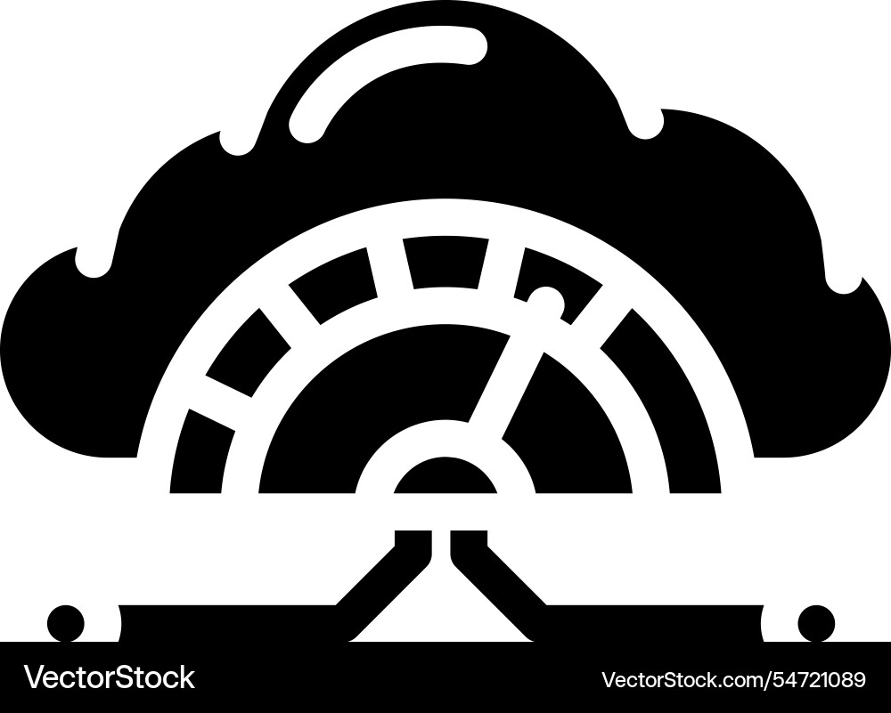 Bandwidth cloud computing glyph icon Bandwidth cloud computing glyph icon vector image