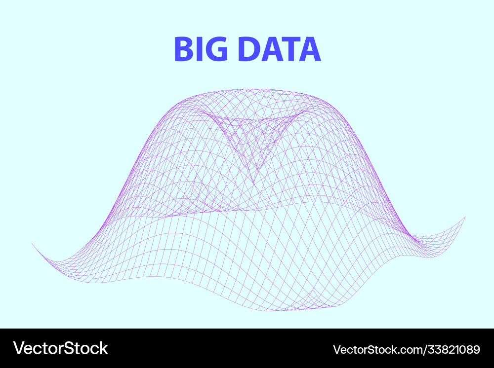 Big data 3d graph Big data 3d graph Vector Image
