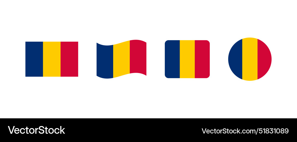 Chad flag set of flags collection Vector Image