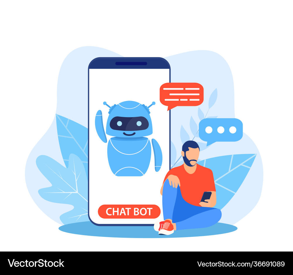 Chatbot ai and customer service concept Chatbot ai and customer service concept vector image