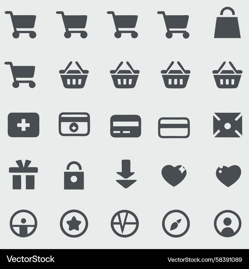 Ecommerce and UI Icons Collection Vector Image