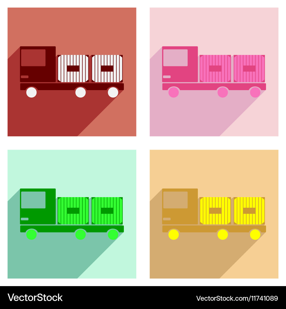 Flat with shadow concept and mobile application Vector Image