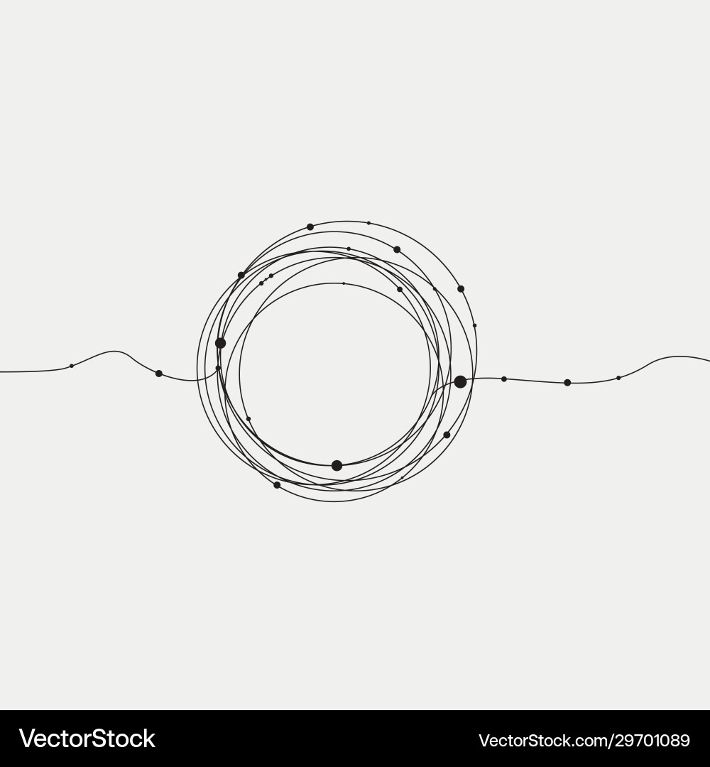 Geometric form with lines and dots vector image