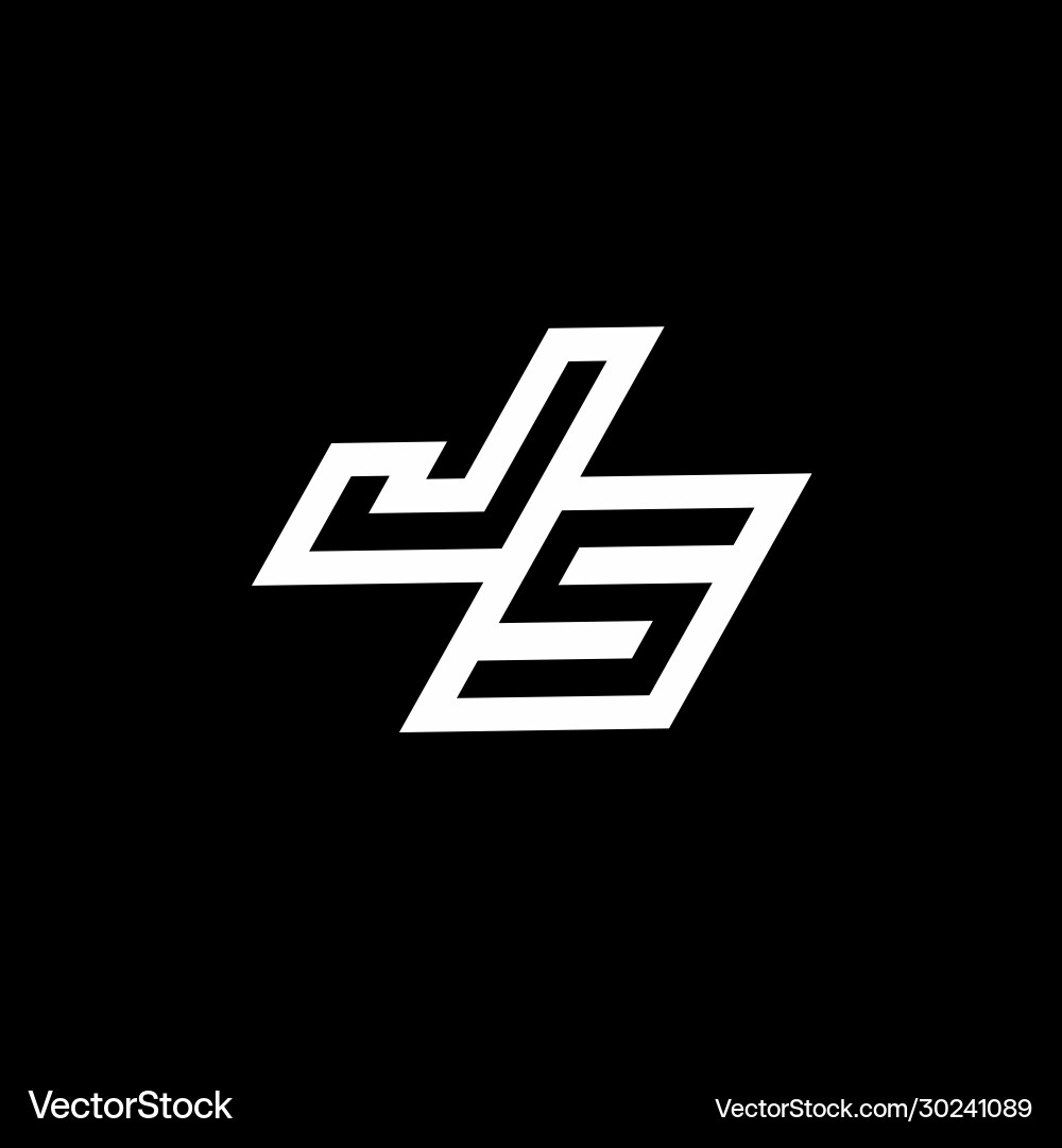 Js logo monogram with up to down style negative vector image