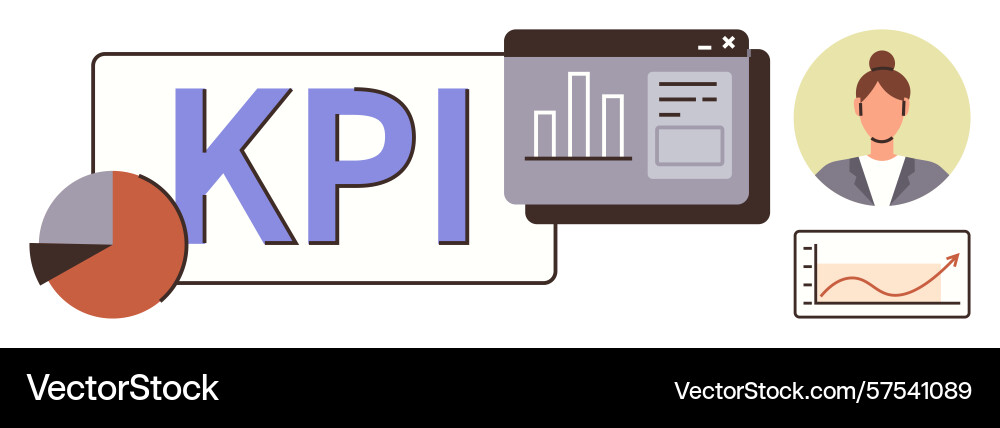 Kpi analysis with charts dashboard and business Kpi analysis with charts dashboard and business vector image