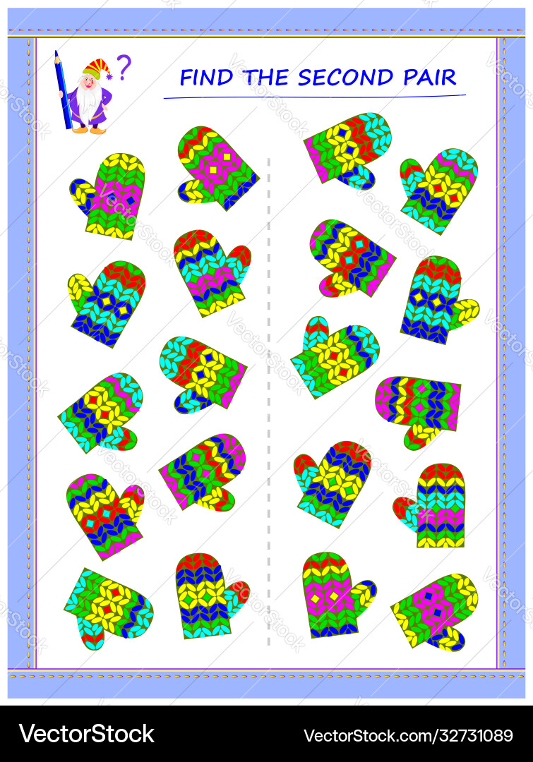 Logic puzzle game for little children need Vector Image
