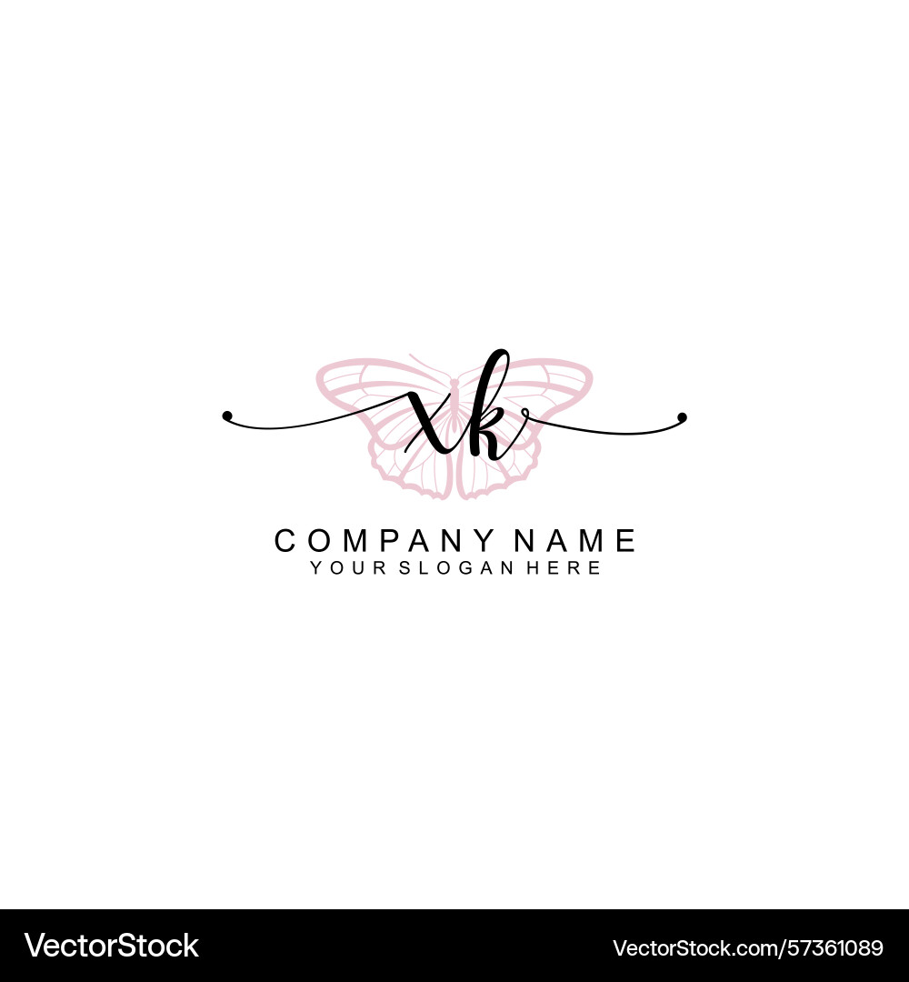 Minimalist handwritten xk initial logos with soft Minimalist handwritten xk initial logos with soft Vector Image