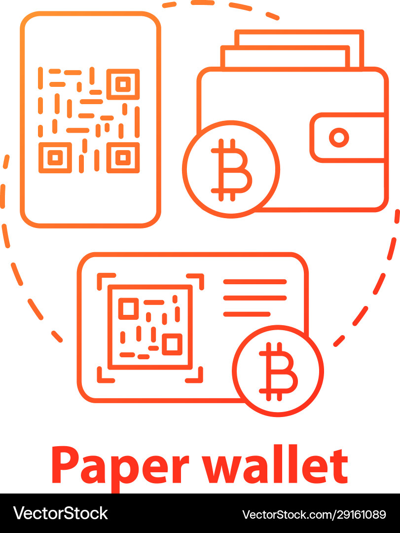 Paper wallet red concept icon bitcoins offline – Royalty-Free Vector |  VectorStock